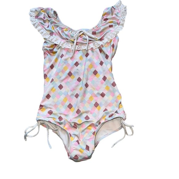 Well Dressed Wolf Mermaid Print Swimsuit Bathing Suit Sz 7